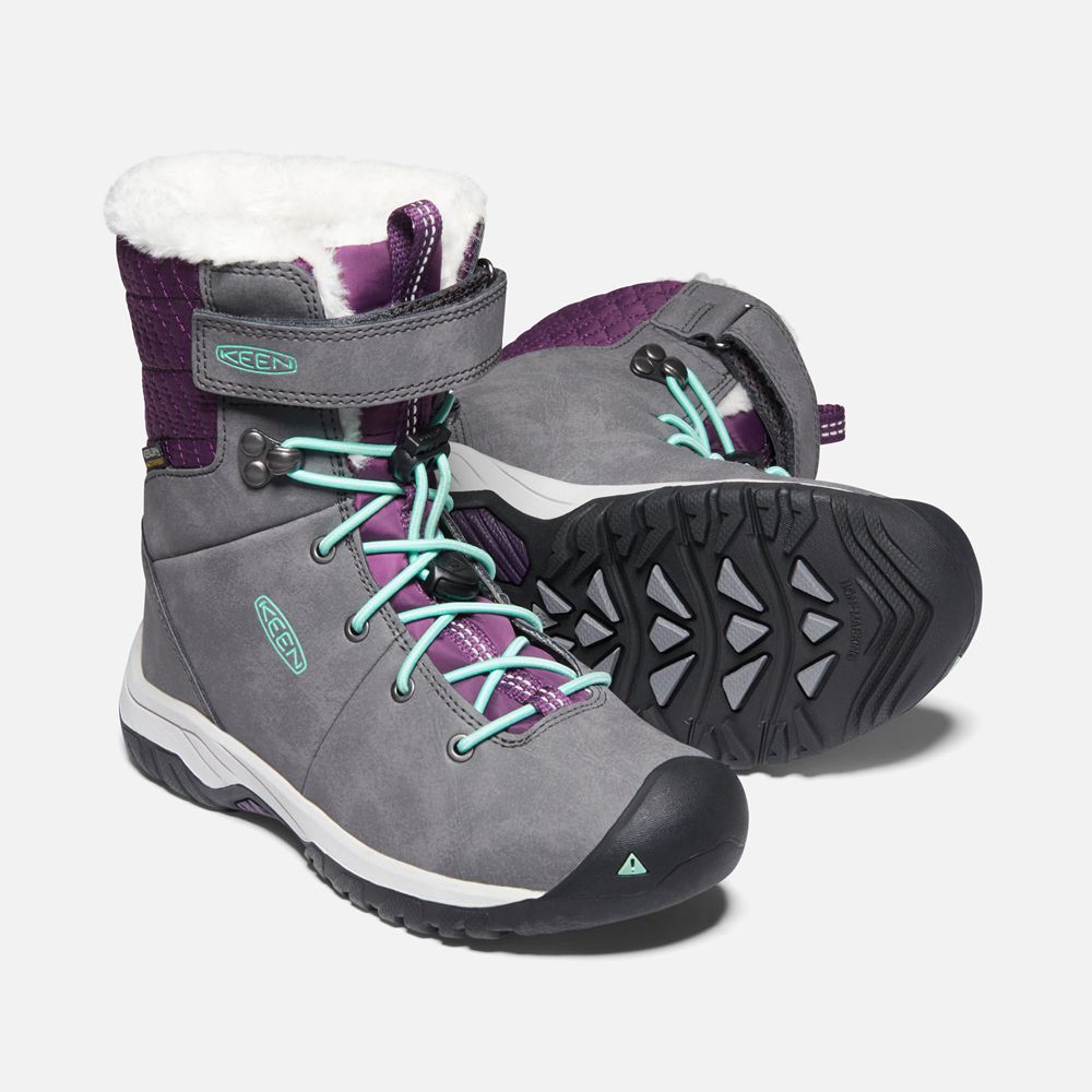 Keen Vinterkängor Barn Grå/Lila - Hoodoo Iii Waterproof - 209671NVR